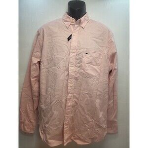 Crown & Ivy Men XL Button Down Peach Collar Long Sleeve Business Classic Fit